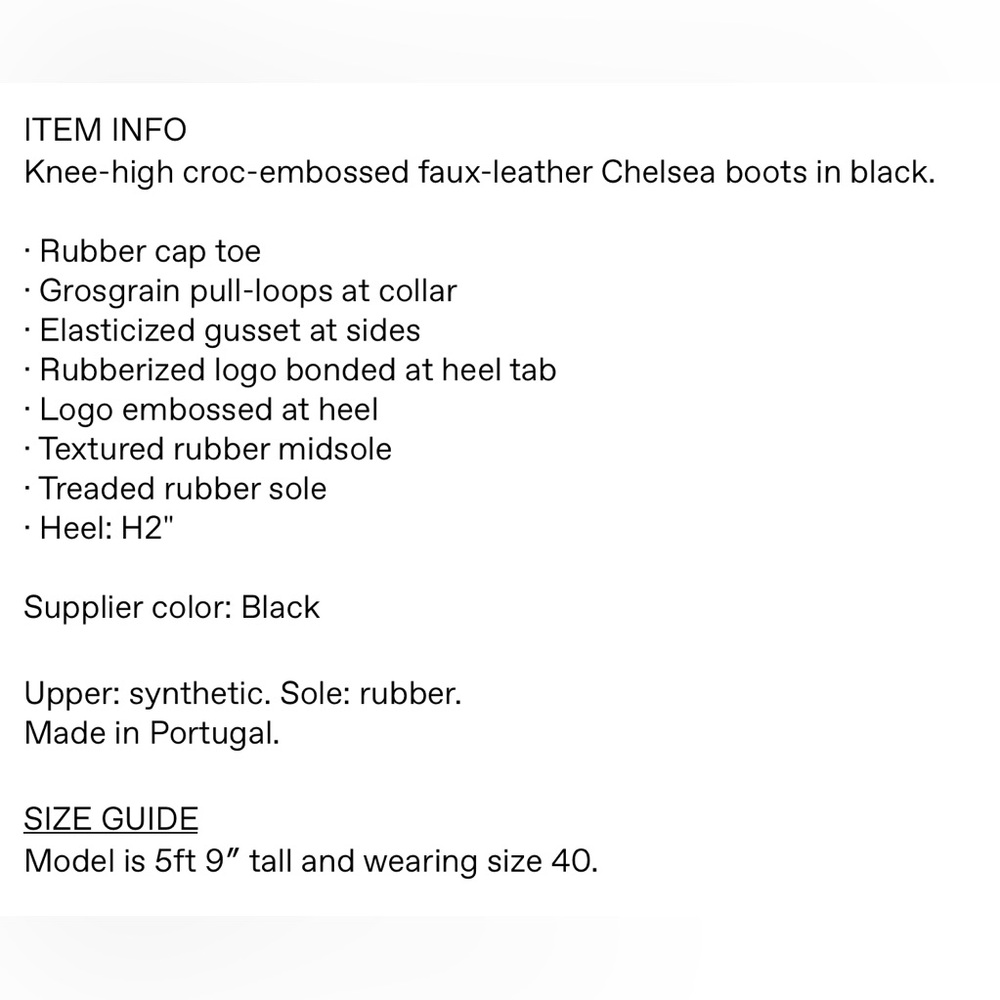 BNWT GANNI Black Cleated High Chelsea Tall Boots Size 37 - Picture 7 of 8
